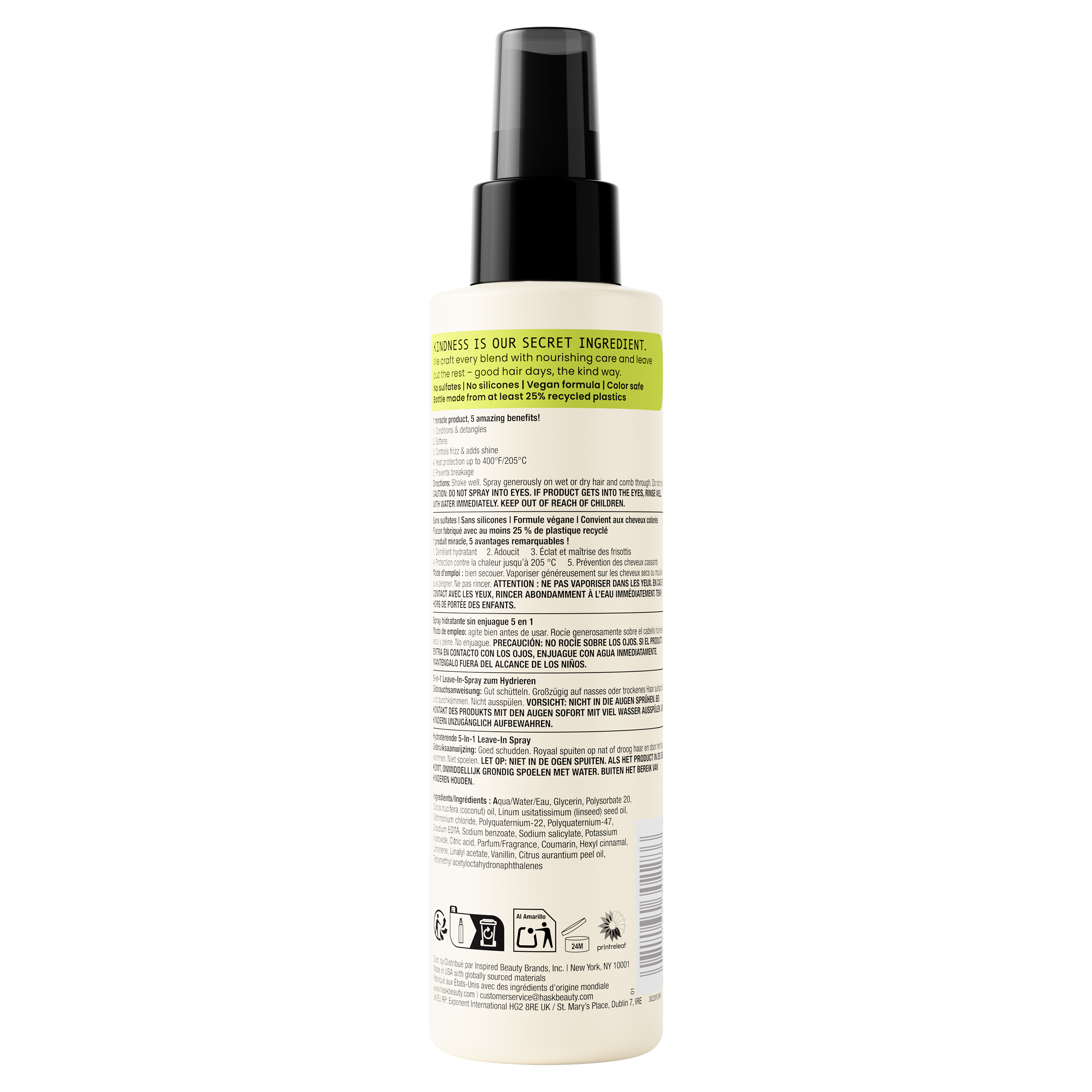 Hydrate + Coconut Oil 5-in-1 Leave-In Spray – HASK Beauty Hydrate + Coconut Oil 5-in-1 Leave-In Spray – HASK Beauty