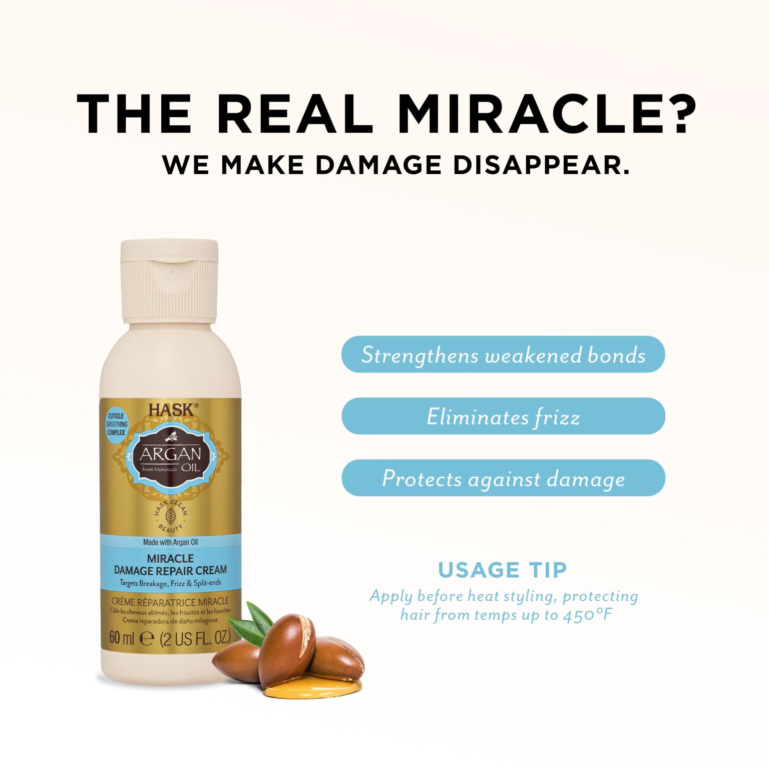 Argan Oil Miracle Damage Repair Cream - HASK